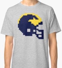 Michigan Wolverines 8-bit Football Helmet Classic T-Shirt