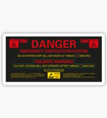 EMERGENCY DESTRUCTION SYSTEM Sticker