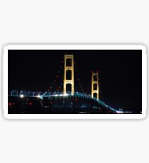 Mackinac Bridge in Lights Sticker