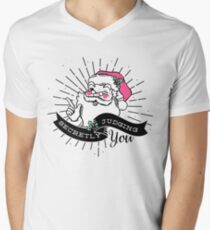 Santa is Secretly Judging You Men's V-Neck T-Shirt