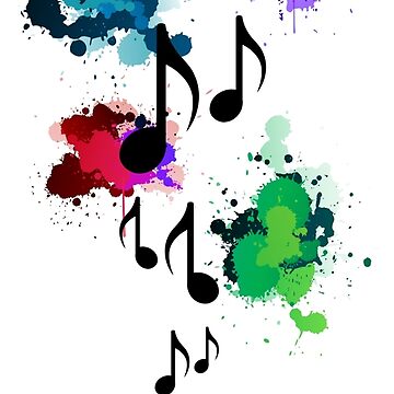 Artwork thumbnail, Shower Curtain Color Splashes with Music Notes by xollerx