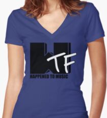 WTF Happened To Music Solid Women's Fitted V-Neck T-Shirt