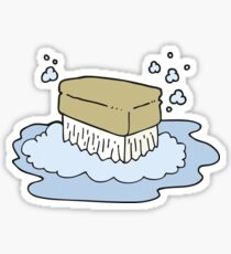 cartoon scrubbing brush Sticker