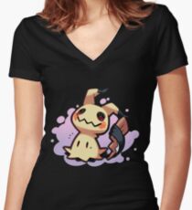 Mimikyu Pokémon Sol y Luna / Mimikyu Pokemon Sun and Moon Women's Fitted V-Neck T-Shirt