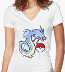 los gyarados Women's Fitted V-Neck T-Shirt