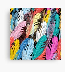 Graphic pattern multicolored feathers Canvas Print