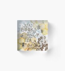 Bee Tea and Books Acrylic Block