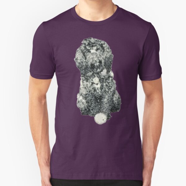 Cockapoo with a ball (Pink) Slim Fit T-Shirt