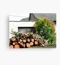 Logs'n Roses, Sligo, Donegal, Ireland Canvas Print