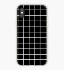 Black Tumblr Grid Pattern iPhone Case