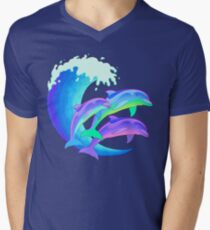 Psychedelic Dolphins Men's V-Neck T-Shirt