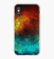 Planet Pixel Geometric Fire on Ice iPhone Case