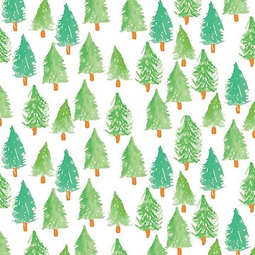 Artwork thumbnail, Watercolor Christmas Trees  by Harpleydesign