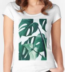 Camiseta entallada de cuello ancho Monstera #redbubble #artprints