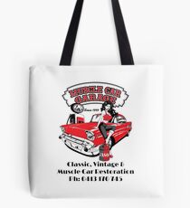 Lous Muscle Car Garage Tote Bag