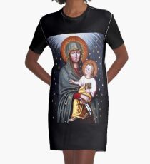 Our Lady of Fatima, Polish Madonna and Child, Virgin Mary, religious catholic icon Graphic T-Shirt Dress
