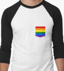 lgbt+ pride flag pocket Men's Baseball ¾ T-Shirt