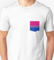 Camiseta unisex bolsillo de la bandera del orgullo bisexual