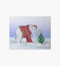 Elephant in a Red Hand-Knitted Sweater Art Board