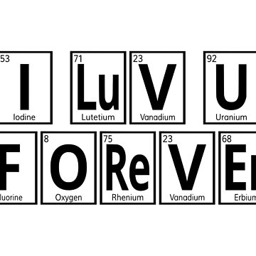  I Lv U - I Love You Periodic Table Elements Ladies V-Neck T- Shirt (Black, X-Small) : Clothing, Shoes & Jewelry