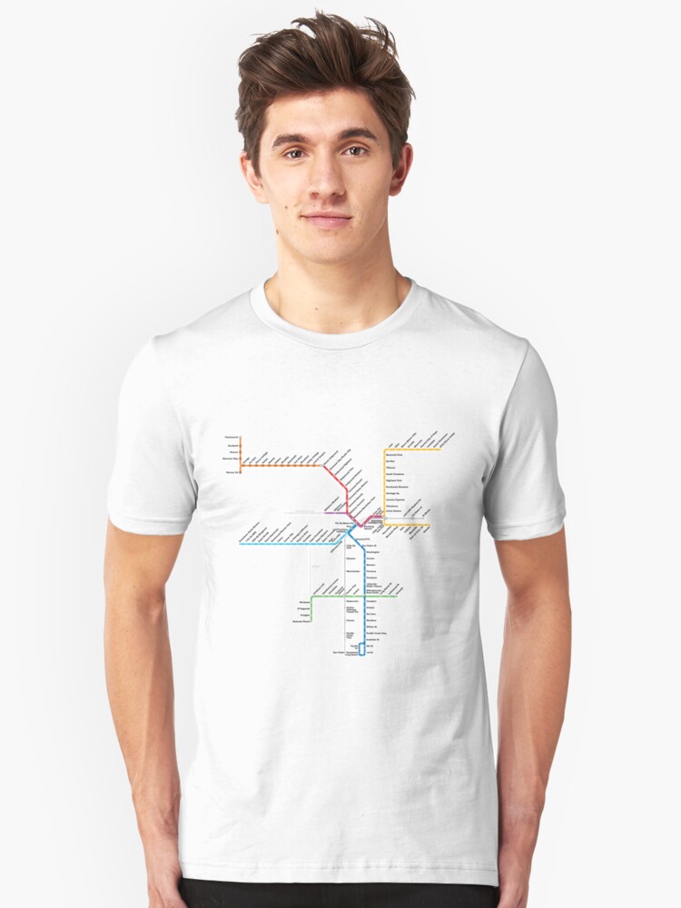 Los Angeles Metro Rail Map T Shirt By Richdelux Redbubble