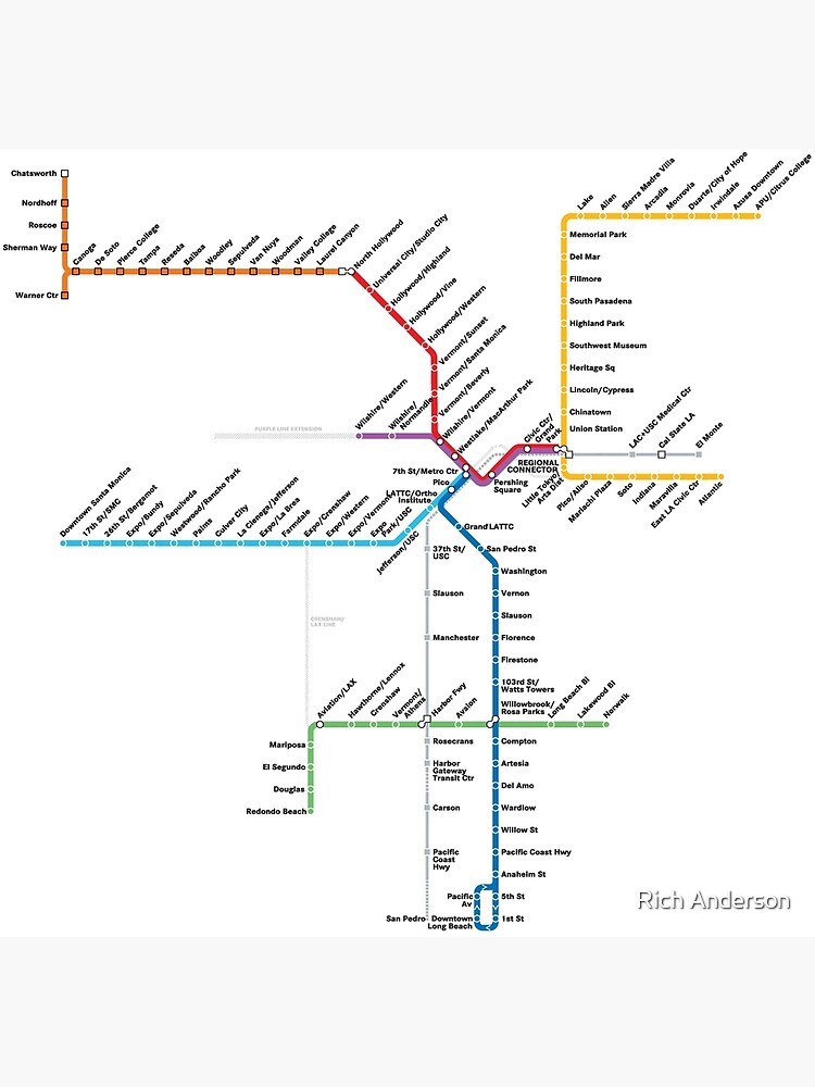 Mapa Del Metro De Los Angeles