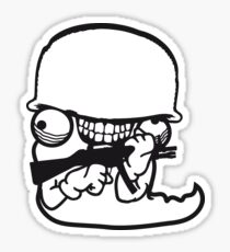worm worms soldier army weapon war shoot baller caterpillar insane face comic cartoon design cool crazy crazy confused dumb stupid weird disturbed Sticker