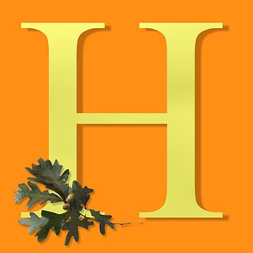 The Letter H Gold with Oak Sprig on Orange 5748 Art Board Print for Sale  by ArtticArlo