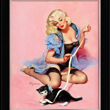 Artwork thumbnail, Denise (Pur-r-rty Pair) by Gil Elvgren Vintage Xzendor7 Old Masters Reproductions by xzendor7