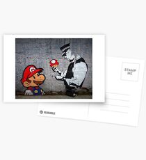 Banksy - Polizist und Marios Pilz Postkarten