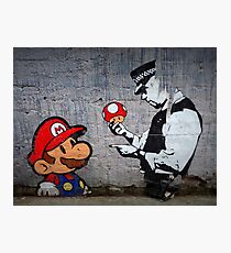 Banksy - Policeman and Mario's mushroom Photographic Print