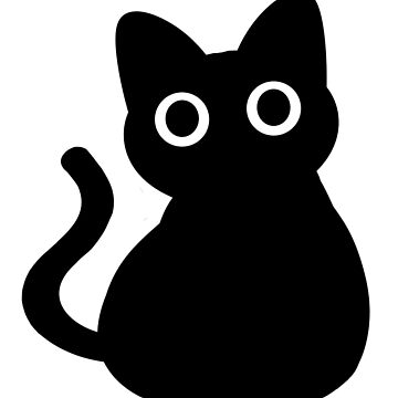 Cute cartoon black cat sticker