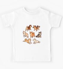 shibes in light blue Kids Tee