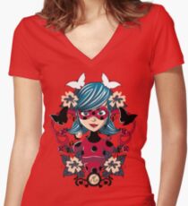 Ladybug Women's Fitted V-Neck T-Shirt