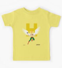 Hawkman - Superhero Minimalist Alphabet Clothing Kids Tee