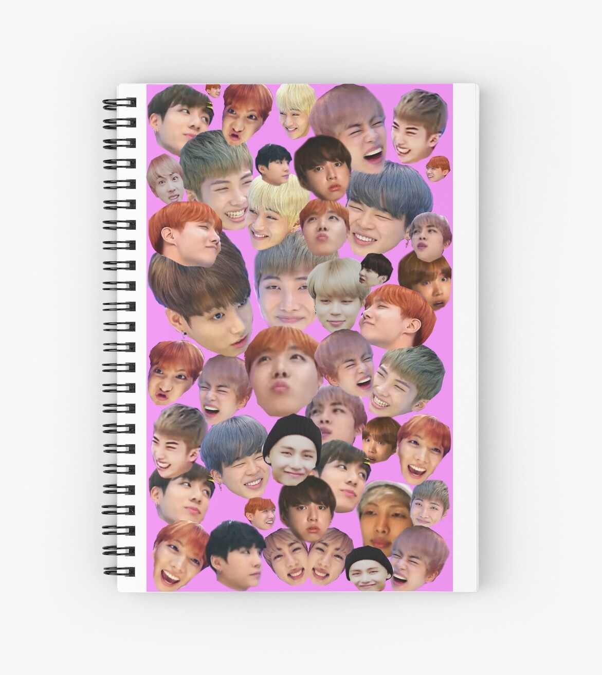 BTS Meme Collage Funny Spiral Notebooks By