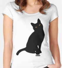 BLACK CAT Women's Fitted Scoop T-Shirt