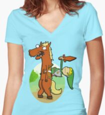 Inbred Epona. Women's Fitted V-Neck T-Shirt