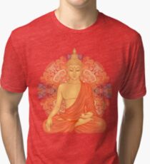 Golden Buddha + Mandala Tri-blend T-Shirt
