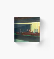 Bloque acrílico Vintage Edward Hopper Nighthawks Diner
