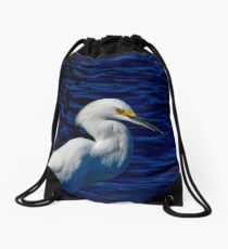 SNOWY EGRET PORTRAIT Drawstring Bag