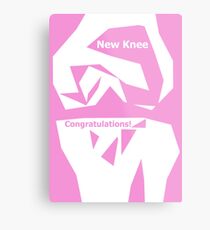 Knee Replacement Operation Congratulations Card in Pink by Jenny Meehan Metal Print