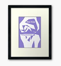 Knee Replacement Operation Congratulations Card Purple by Jenny Meehan Framed Print