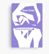 Knee Replacement Operation Congratulations Card Purple by Jenny Meehan Canvas Print