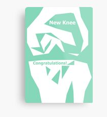 Knee Replacement Operation Congratulations Card Green by Jenny Meehan Metal Print