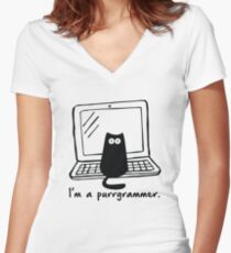 I'm a purrgrammer Women's Fitted V-Neck T-Shirt