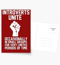 Introverts unite occasionally in small groups for very limited periods of time Postcards