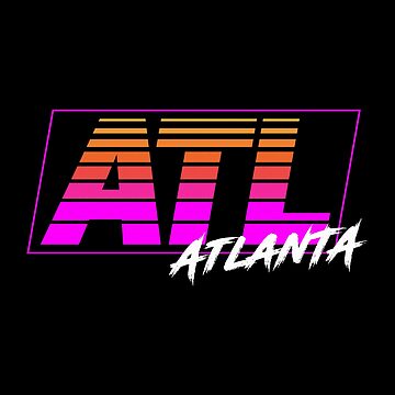 Atlanta GA, Retro Sports Script Logo, Black and White Sticker for Sale  by retroready