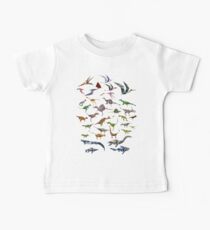 Camiseta para bebés Tabla de dinosaurios de colores