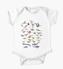 Colored Dinosaurs chart One Piece - Short Sleeve